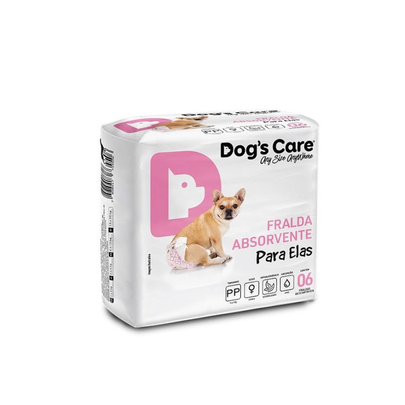 Fralda Higiênica Fêmea Dogs Care 6 unidades