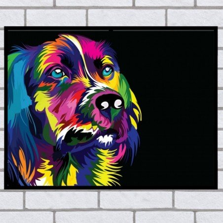 Quadro Cão Background Black 40Cmx30Cm