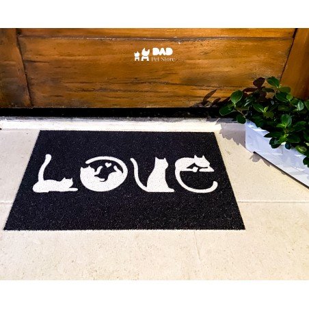 Capacho De Vinil Estampado - Love Cat